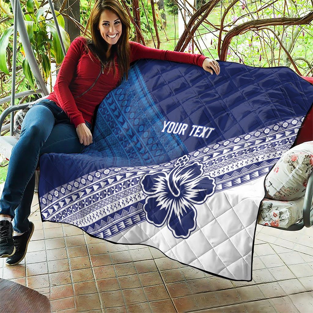 Custom Rugby Fiji Quilt Blue Traditional Masi Inspired LT9 - Polynesian Pride