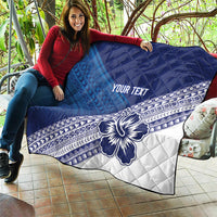 Custom Rugby Fiji Quilt Blue Traditional Masi Inspired LT9 - Polynesian Pride
