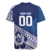 Custom Rugby Fiji Rugby Jersey Blue Traditional Masi Inspired LT9 - Polynesian Pride