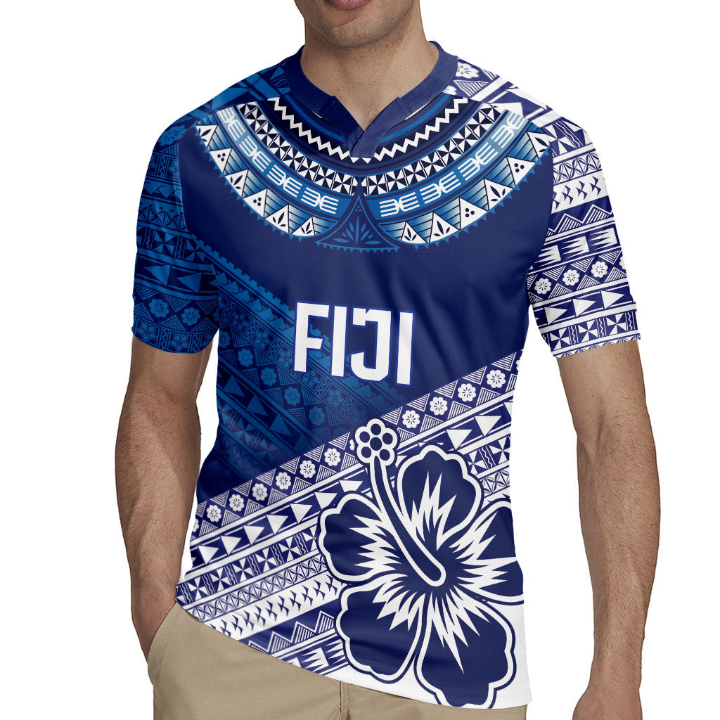 Custom Rugby Fiji Rugby Jersey Blue Traditional Masi Inspired LT9 - Polynesian Pride