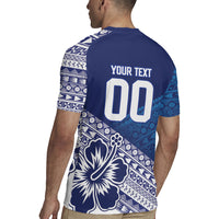Custom Rugby Fiji Rugby Jersey Blue Traditional Masi Inspired LT9 - Polynesian Pride