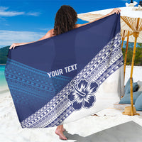 Custom Rugby Fiji Sarong Blue Traditional Masi Inspired LT9 One Size 44 x 66 inches Blue - Polynesian Pride