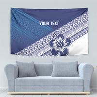 Custom Rugby Fiji Tapestry Blue Traditional Masi Inspired LT9 - Polynesian Pride