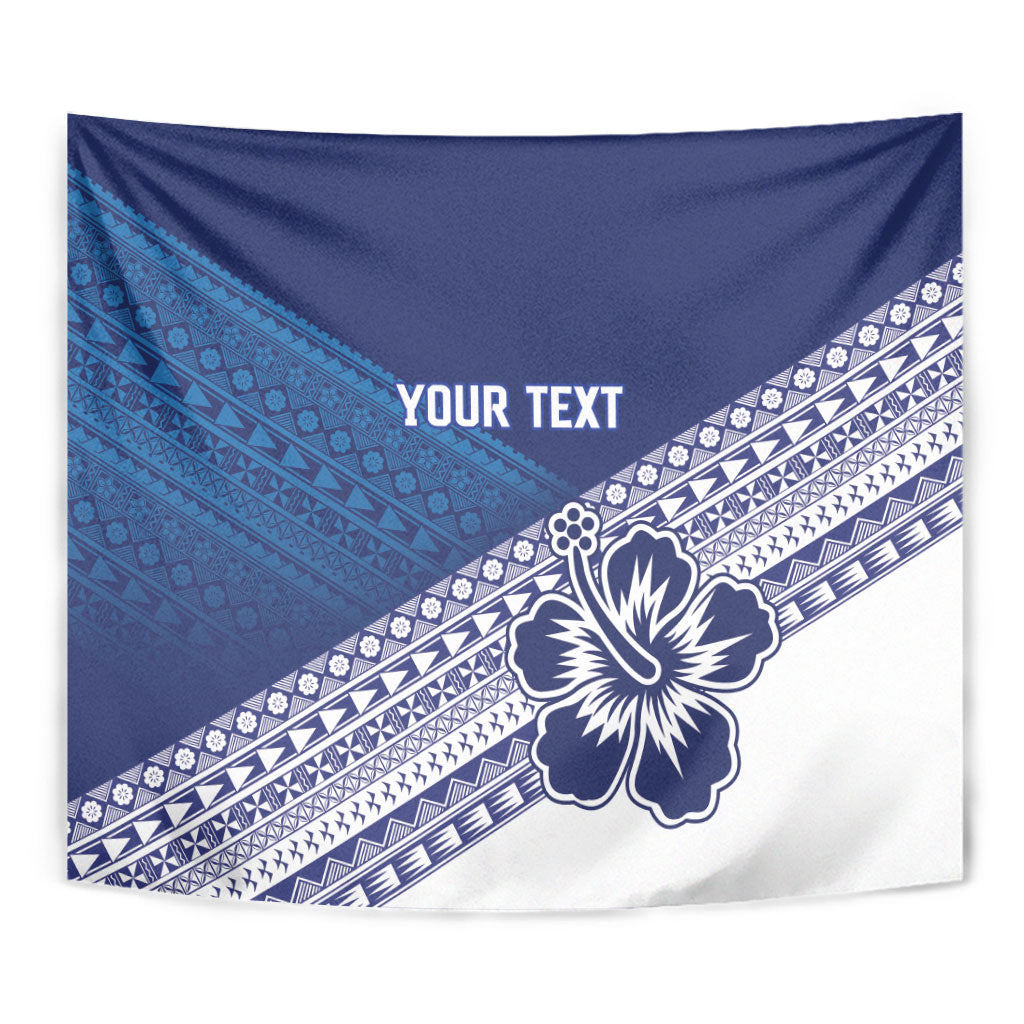 Custom Rugby Fiji Tapestry Blue Traditional Masi Inspired LT9 - Polynesian Pride