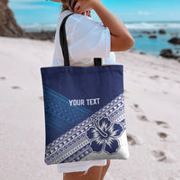 Custom Rugby Fiji Tote Bag Blue Traditional Masi Inspired LT9 - Polynesian Pride