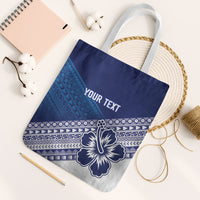 Custom Rugby Fiji Tote Bag Blue Traditional Masi Inspired LT9 White Strap One Size Blue - Polynesian Pride