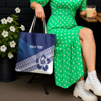 Custom Rugby Fiji Tote Bag Blue Traditional Masi Inspired LT9 - Polynesian Pride
