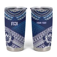 Custom Rugby Fiji Tumbler Cup Blue Traditional Masi Inspired LT9 Blue - Polynesian Pride
