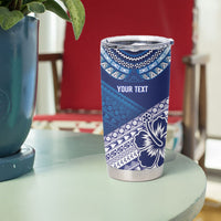 Custom Rugby Fiji Tumbler Cup Blue Traditional Masi Inspired LT9 - Polynesian Pride