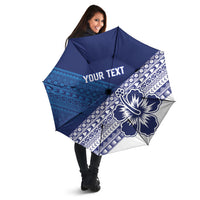 Custom Rugby Fiji Umbrella Blue Traditional Masi Inspired LT9 - Polynesian Pride