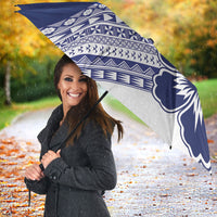 Custom Rugby Fiji Umbrella Blue Traditional Masi Inspired LT9 - Polynesian Pride