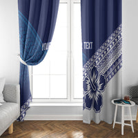Custom Rugby Fiji Window Curtain Blue Traditional Masi Inspired LT9 - Polynesian Pride