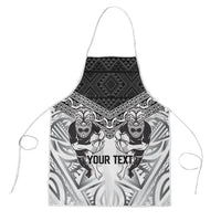 Custom Rugby New Zealand Black Fern Apron Niho Taniwha Inspired LT9 White - Polynesian Pride