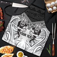 Custom Rugby New Zealand Black Fern Apron Niho Taniwha Inspired LT9 White - Polynesian Pride