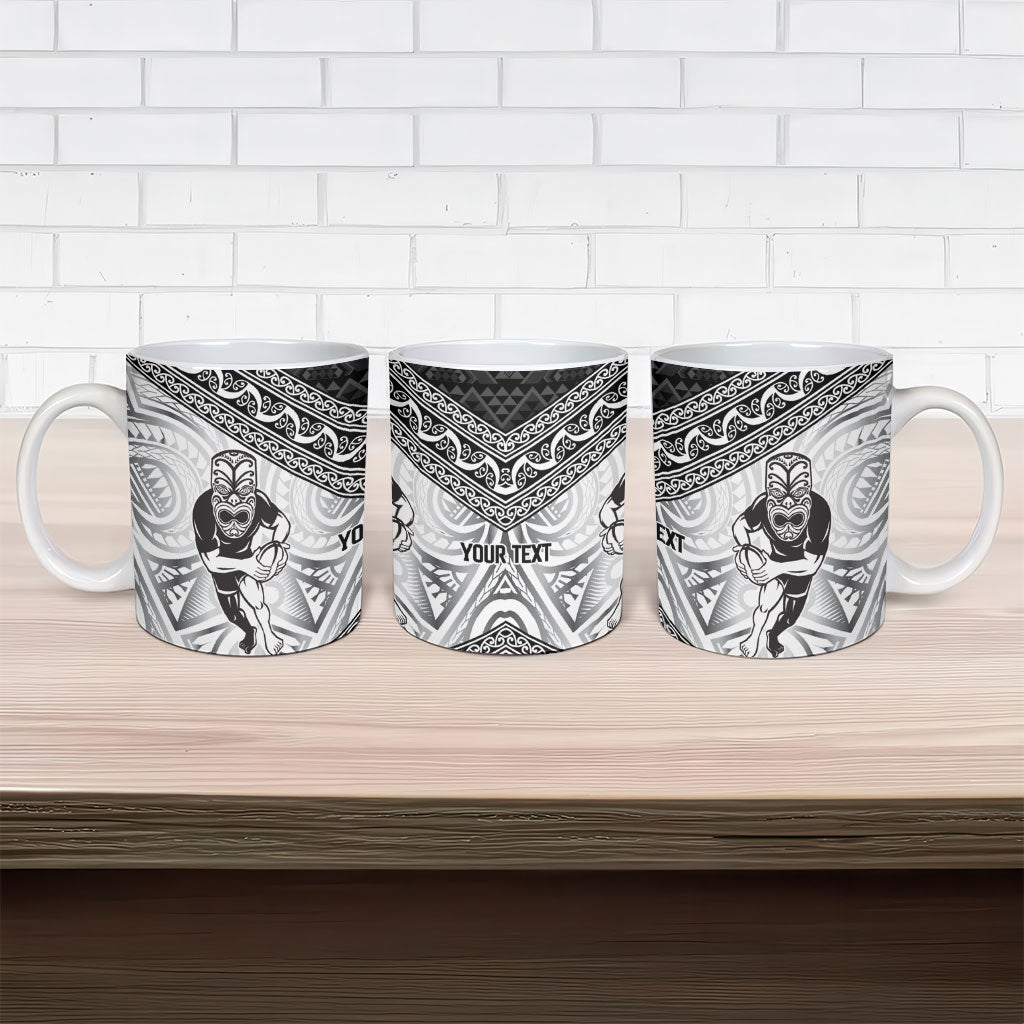 Custom Rugby New Zealand Black Fern Ceramic Mug Niho Taniwha Inspired LT9 - Polynesian Pride