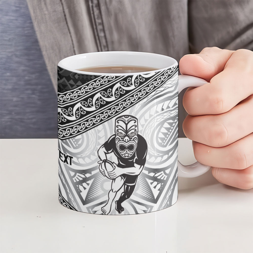 Custom Rugby New Zealand Black Fern Ceramic Mug Niho Taniwha Inspired LT9 - Polynesian Pride