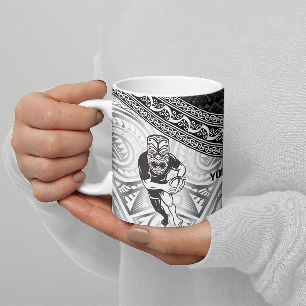 Custom Rugby New Zealand Black Fern Ceramic Mug Niho Taniwha Inspired LT9 - Polynesian Pride