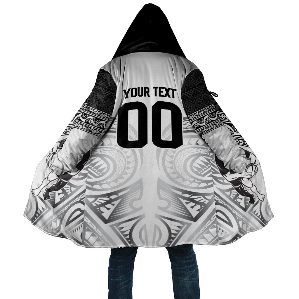 Custom Rugby New Zealand Black Fern Cloak Niho Taniwha Inspired LT9 Unisex White - Polynesian Pride