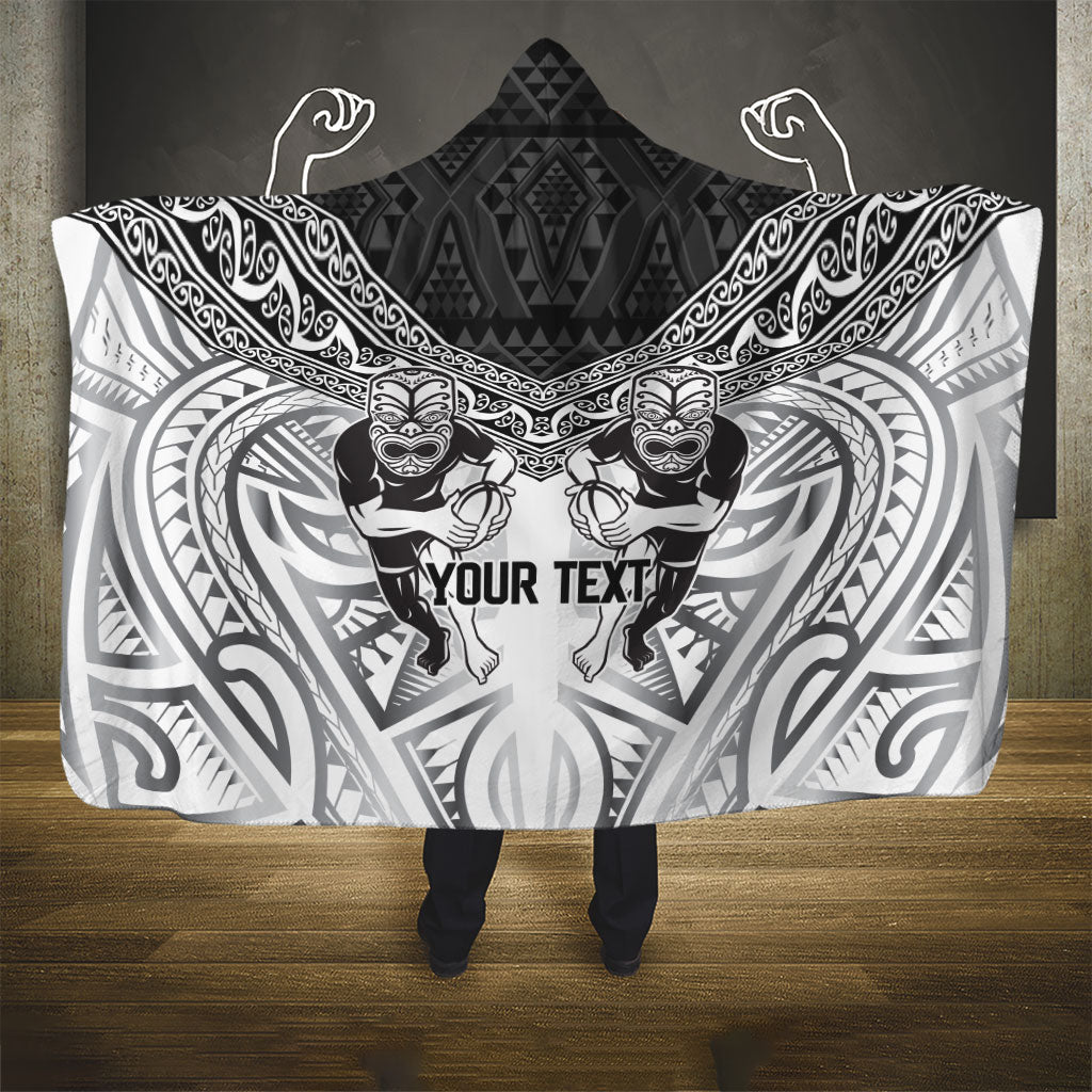 Custom Rugby New Zealand Black Fern Hooded Blanket Niho Taniwha Inspired LT9 - Polynesian Pride