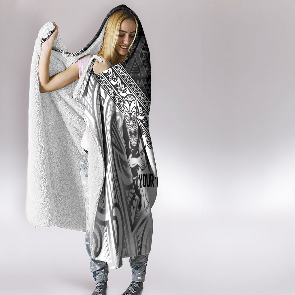 Custom Rugby New Zealand Black Fern Hooded Blanket Niho Taniwha Inspired LT9 - Polynesian Pride