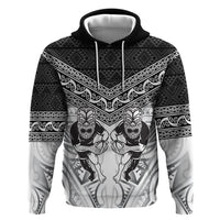 Custom Rugby New Zealand Black Fern Hoodie Niho Taniwha Inspired LT9 Pullover Hoodie White - Polynesian Pride