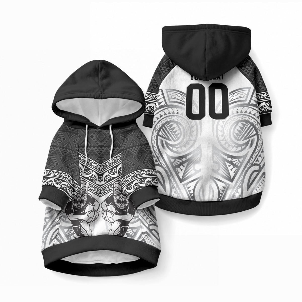 Custom Rugby New Zealand Black Fern Pet Hoodie Niho Taniwha Inspired LT9 Pullover White - Polynesian Pride