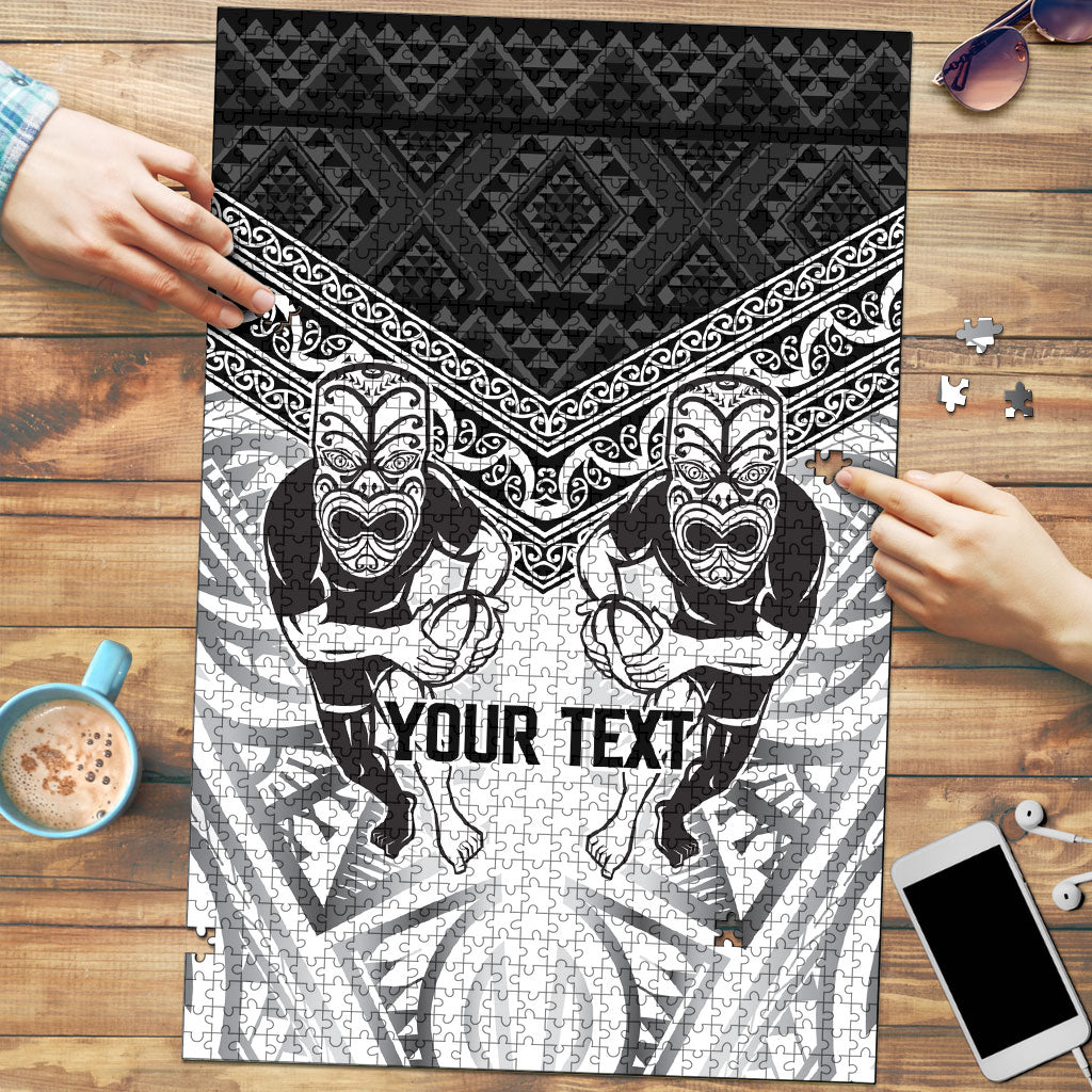 Custom Rugby New Zealand Black Fern Puzzle Niho Taniwha Inspired LT9 White - Polynesian Pride