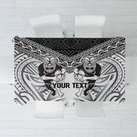 Custom Rugby New Zealand Black Fern Tablecloth Niho Taniwha Inspired LT9 White - Polynesian Pride