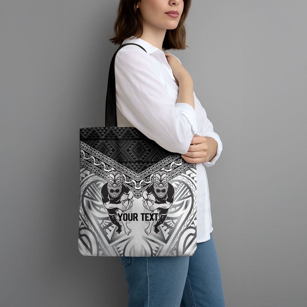 Custom Rugby New Zealand Black Fern Tote Bag Niho Taniwha Inspired LT9 - Polynesian Pride