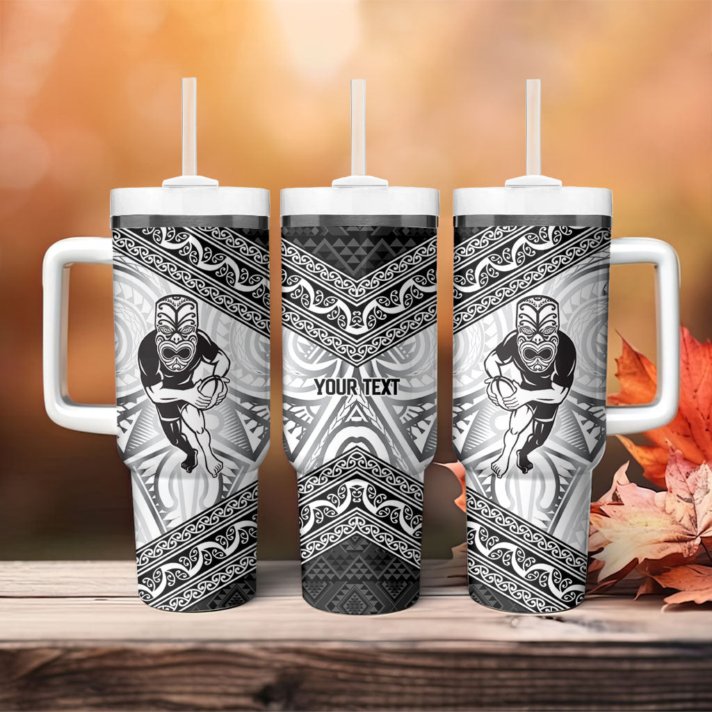Custom Rugby New Zealand Black Fern Tumbler With Handle Niho Taniwha Inspired LT9 - Polynesian Pride