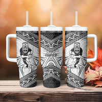Custom Rugby New Zealand Black Fern Tumbler With Handle Niho Taniwha Inspired LT9 - Polynesian Pride