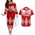 Tonga Rugby Couples Matching Off The Shoulder Long Sleeve Dress and Hawaiian Shirt Proud Tongan Ngatu Kupesi World Cup 2023 No1 LT9 White - Polynesian Pride