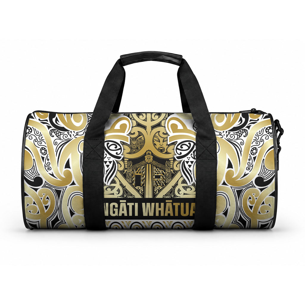 Aotearoa Iwi Ngati Whatua Duffle Bag Maori Wharenui House Tribal Pattern LT9 One size Gold - Polynesian Pride