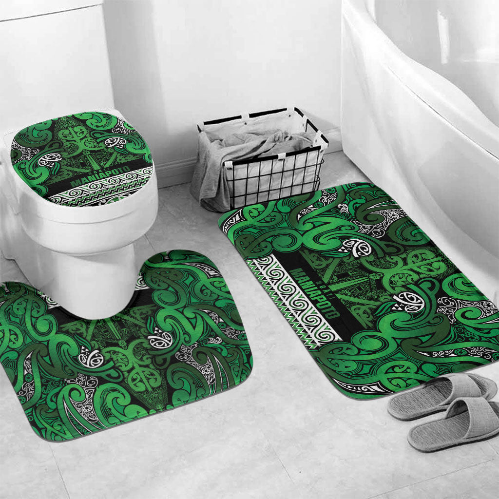 Aotearoa Iwi Ngati Maniapoto Bathroom Set Maori Wharenui House Tribal Pattern LT9 Mat Set Only (3 pcs) One Size Dark green - Polynesian Pride