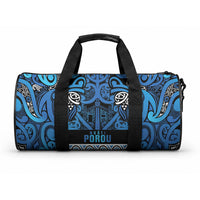 Aotearoa Iwi Ngati Porou Duffle Bag Maori Wharenui House Tribal Pattern LT9 One size Blue - Polynesian Pride