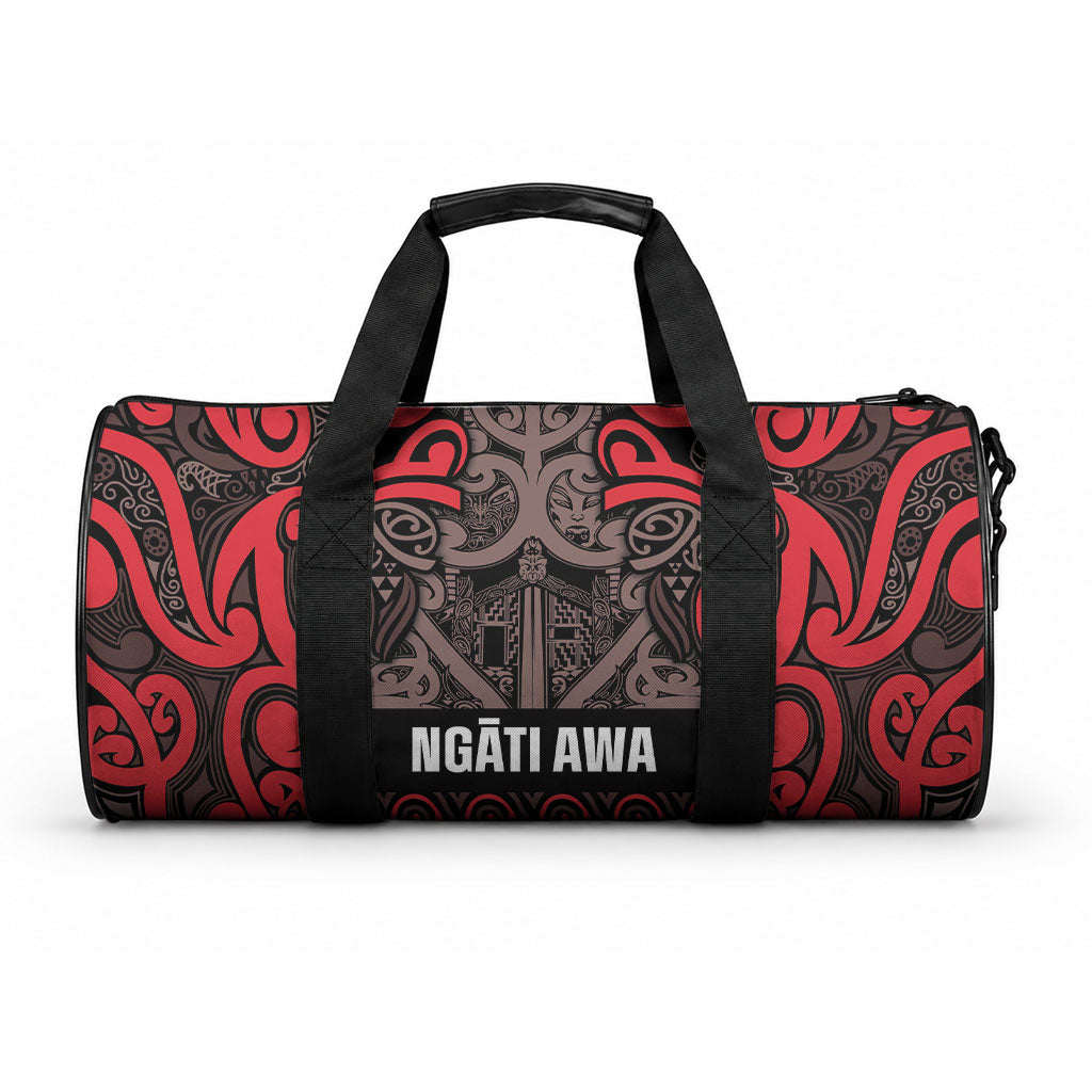 Aotearoa Iwi Ngati Awa Duffle Bag Maori Wharenui House Tribal Pattern LT9 One size Red - Polynesian Pride