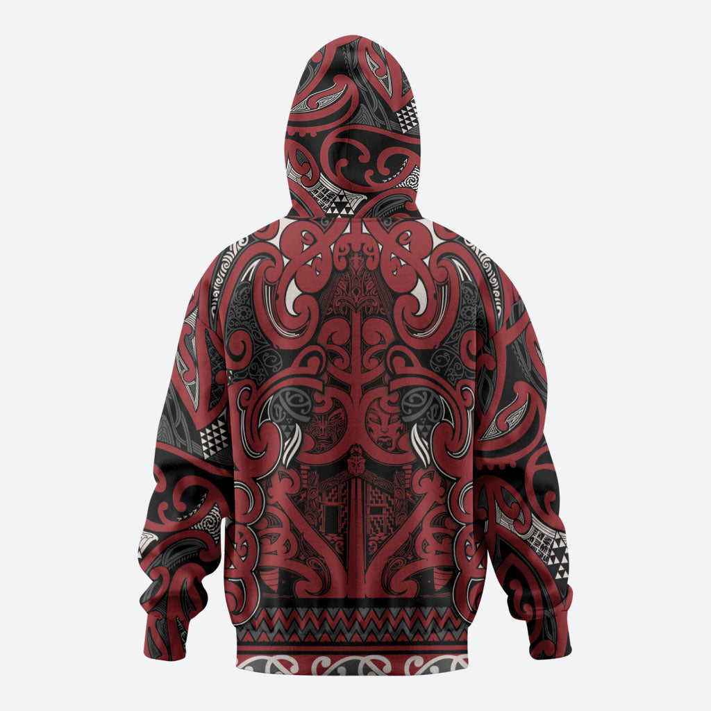 Aotearoa Iwi Ngati Toa Hoodie Maori Wharenui House Tribal Pattern LT9 - Polynesian Pride