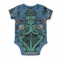 Aotearoa Iwi Ngati Mutunga Baby Onesie Maori Wharenui House Tribal Pattern LT9 - Polynesian Pride