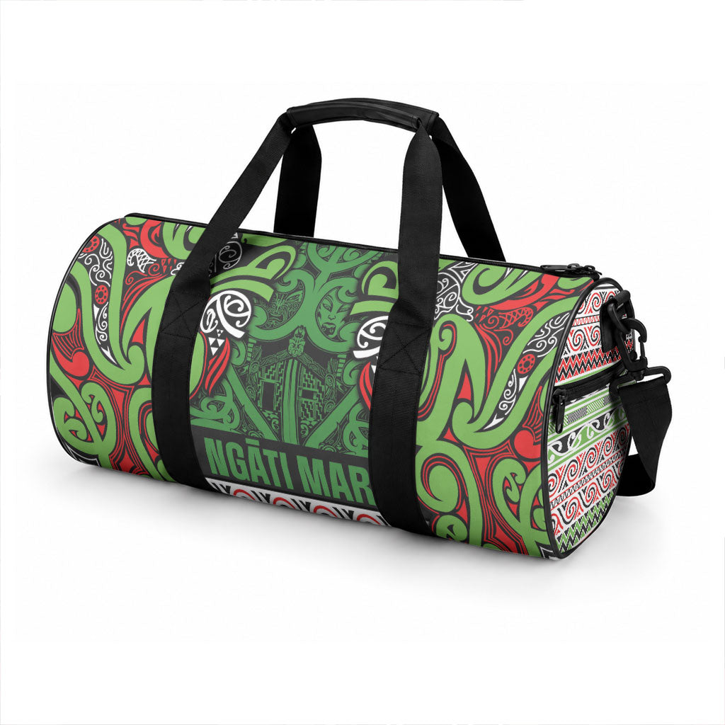 Aotearoa Iwi Ngati Maru Hauraki Duffle Bag Maori Wharenui House Tribal Pattern LT9 - Polynesian Pride