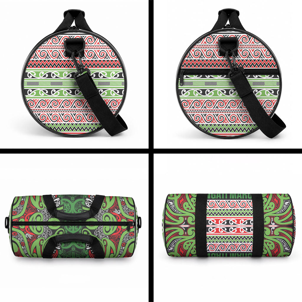 Aotearoa Iwi Ngati Maru Hauraki Duffle Bag Maori Wharenui House Tribal Pattern LT9 - Polynesian Pride