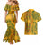 Africa Dashiki Couples Matching Mermaid Dress and Hawaiian Shirt African Tribal Art Mixed Polynesian Tattoo Gold Color Unique LT9 - Polynesian Pride