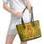 Africa Dashiki Leather Tote Bag African Tribal Art Mixed Polynesian Tattoo Gold Color Unique LT9 - Polynesian Pride