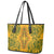 Africa Dashiki Leather Tote Bag African Tribal Art Mixed Polynesian Tattoo Gold Color Unique LT9 - Polynesian Pride