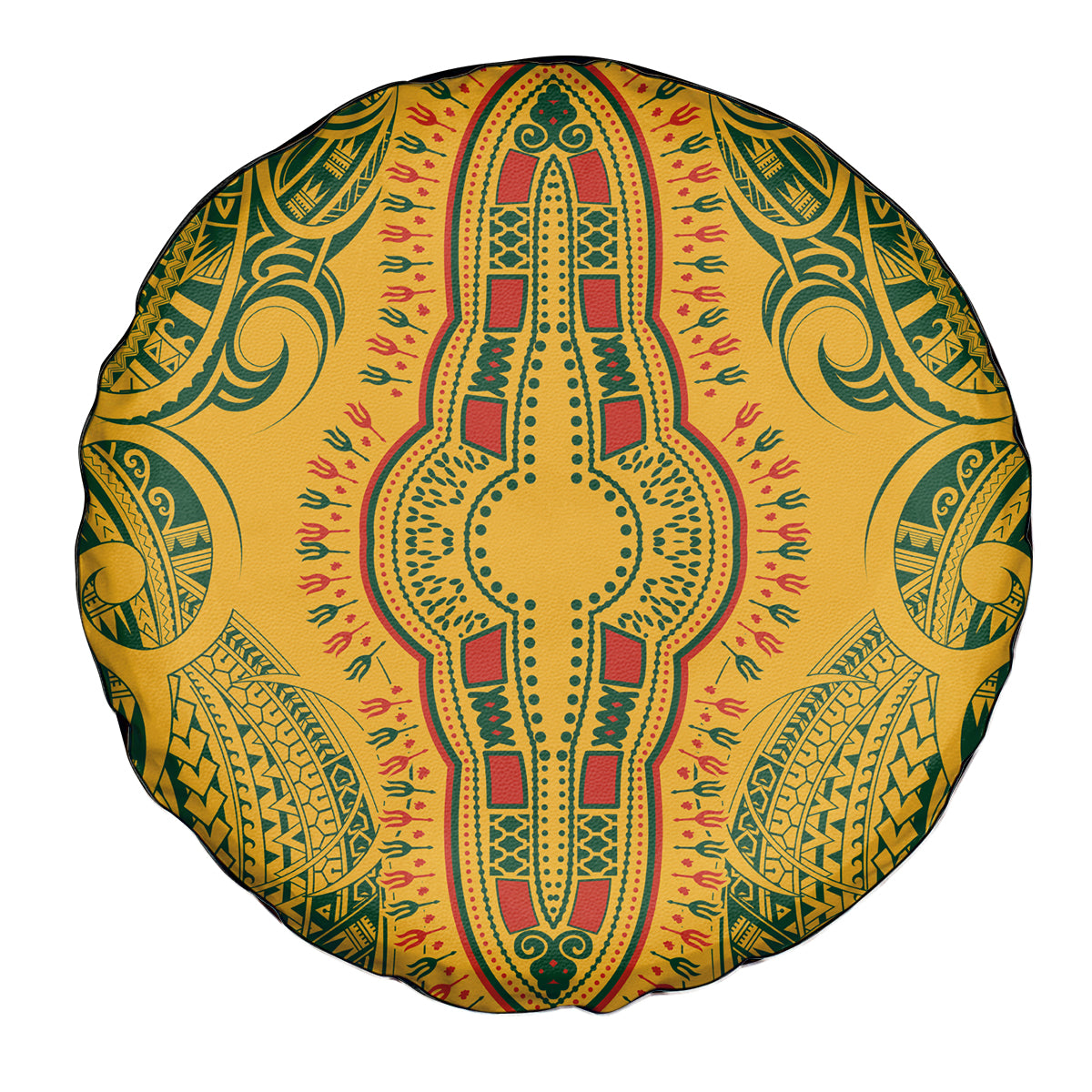 Africa Dashiki Spare Tire Cover African Tribal Art Mixed Polynesian Tattoo Gold Color Unique LT9 Gold - Polynesian Pride