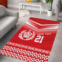 Custom Mate Ma'a Tonga Heritage Area Rug Pacific Tribal Rugby Red Edition LT9 - Polynesian Pride