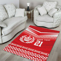 Custom Mate Ma'a Tonga Heritage Area Rug Pacific Tribal Rugby Red Edition LT9 - Polynesian Pride