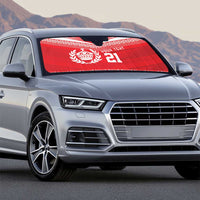 Custom Mate Ma'a Tonga Heritage Auto Sun Shade Pacific Tribal Rugby Red Edition LT9 - Polynesian Pride
