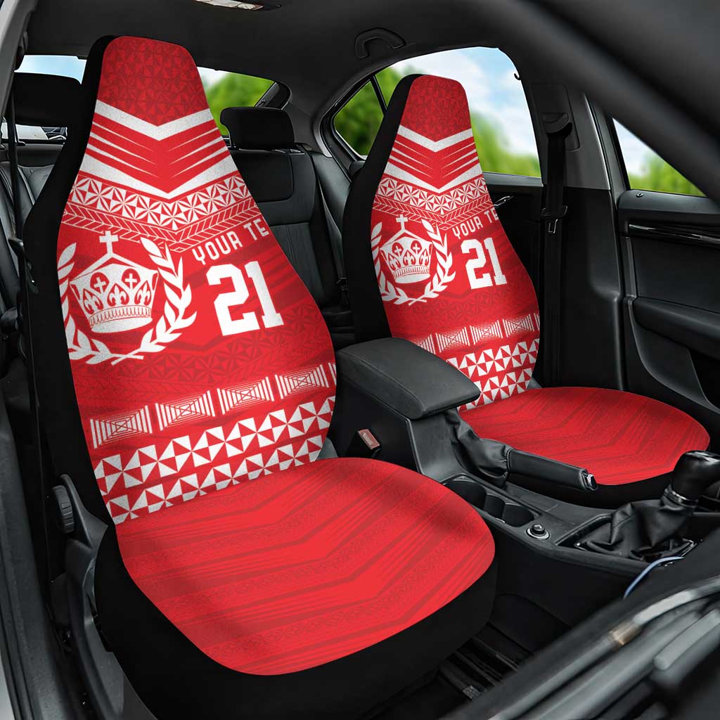 Custom Mate Ma'a Tonga Heritage Car Seat Cover Pacific Tribal Rugby Red Edition LT9 One Size Red - Polynesian Pride