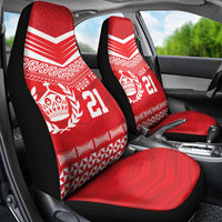 Custom Mate Ma'a Tonga Heritage Car Seat Cover Pacific Tribal Rugby Red Edition LT9 - Polynesian Pride