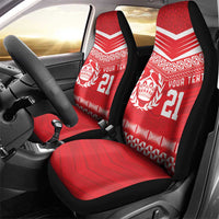 Custom Mate Ma'a Tonga Heritage Car Seat Cover Pacific Tribal Rugby Red Edition LT9 - Polynesian Pride